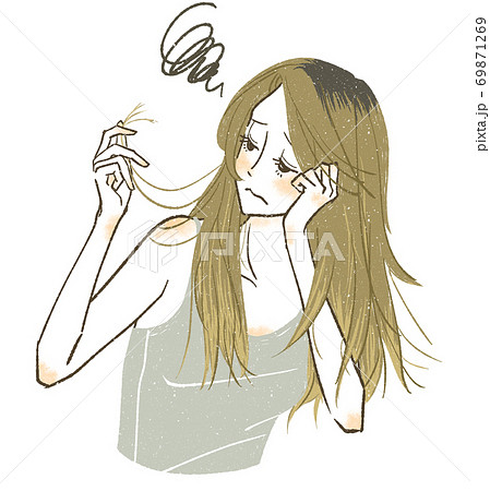 髪の毛 髪型のイラスト素材集 ピクスタ