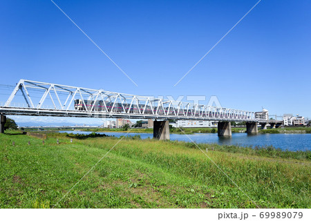 多摩川原橋の写真素材