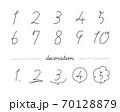 手書きのおしゃれな数字のイラストのセット おしゃれ 番号 数 フォント カリグラフィー 筆記体のイラスト素材