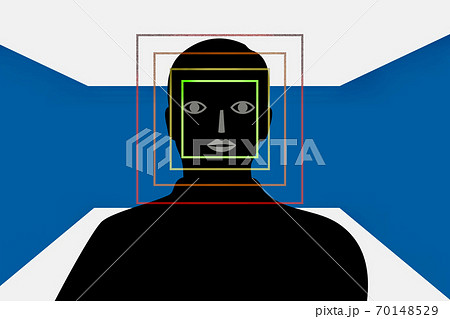 顔認証のイラスト素材