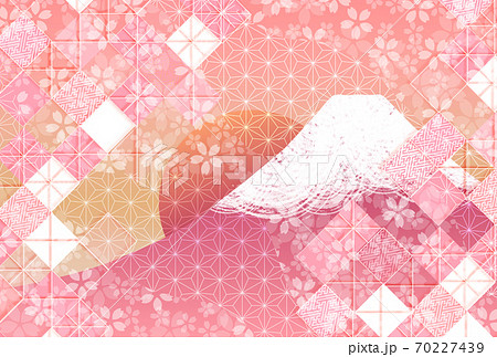 ベクター 背景 富士山 桜のイラスト素材