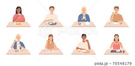 ピザ 食べるのイラスト素材