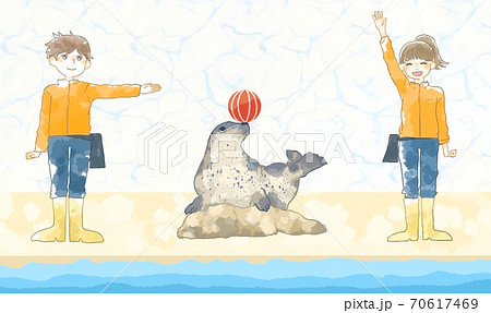 水族館の飼育員のイラスト素材