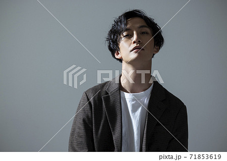 メンズモデル カットモデルの写真素材