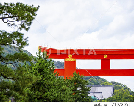 平安神宮鳥居鳥居門京都照片素材