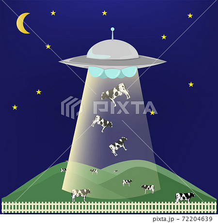 ufo 牛 宇宙船 ベクターのイラスト素材 - PIXTA