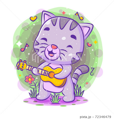 ねこ 猫 ネコ ギターのイラスト素材