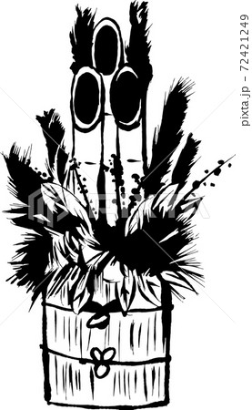 正月 門松 年賀状素材 正月飾りのイラスト素材