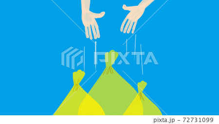 断捨離をし 大量の物を手放すイラストのイラスト素材