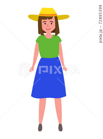 ストローハット 麦わら帽子 帽子 ハットのイラスト素材