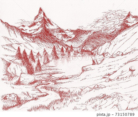スイスアルプス アルプス スイス マッターホルンのイラスト素材 - PIXTA