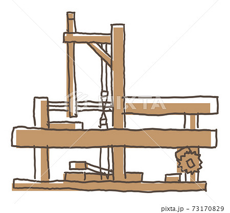 機織り道具 機織りのイラスト素材