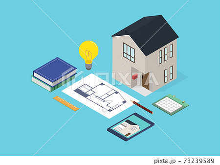 設計図 住宅 リフォーム 建築のイラスト素材