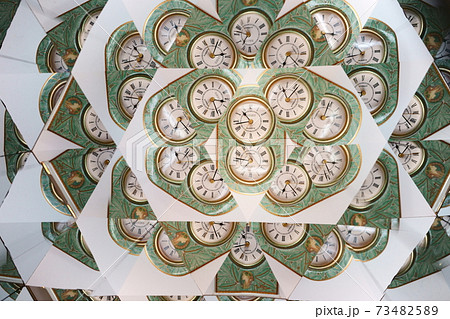 時計 時空 背景の写真素材