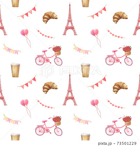 フランス イラスト パリ 旅行のイラスト素材