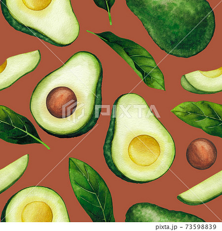 アボカド 背景 シームレス 壁紙のイラスト素材