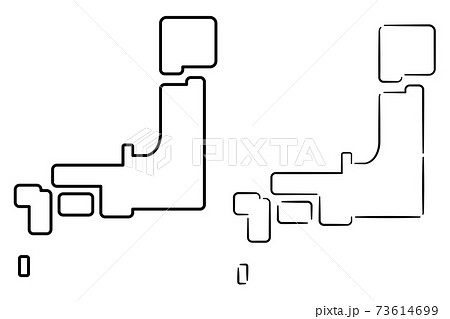 日本地図 地図 北海道地方 デフォルメのイラスト素材