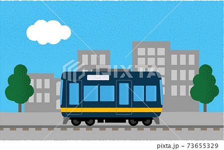 レトロ電車のイラスト素材