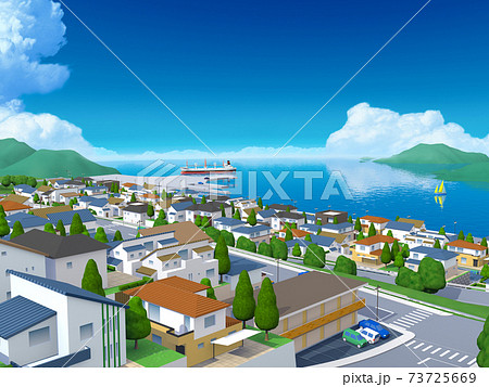 住宅街のイラスト素材