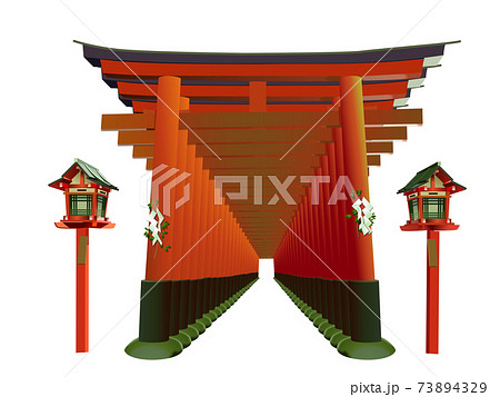 千本鳥居のイラスト素材
