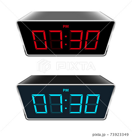 時計 デジタル時計 イラスト 数字 時刻の写真素材