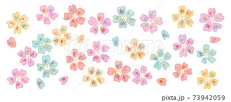 花 ポップ 手書き 線画の写真素材