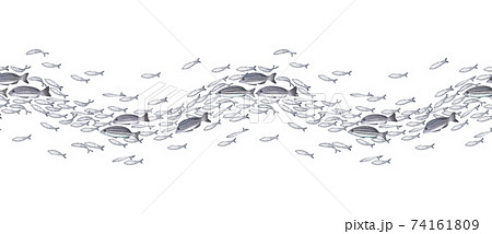 魚の群れのイラスト素材 Pixta