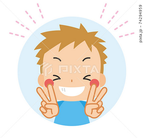 ピース 男の子 ベクター ポーズのイラスト素材