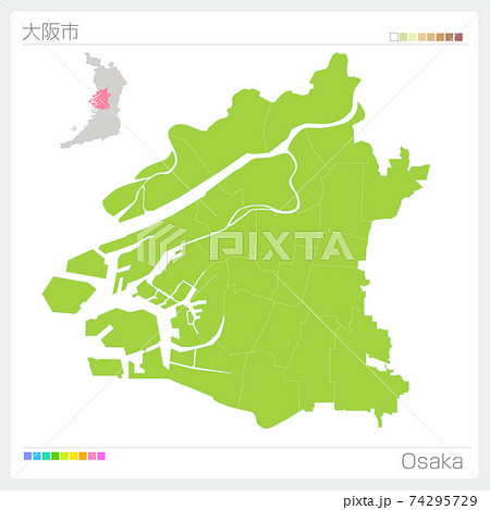 大阪 大阪府 地図 ベクターのイラスト素材
