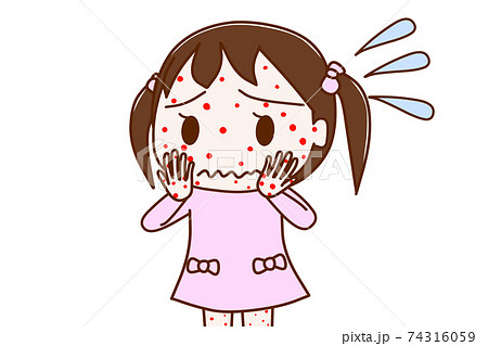 女の子 幼い ワンピース 幼児のイラスト素材