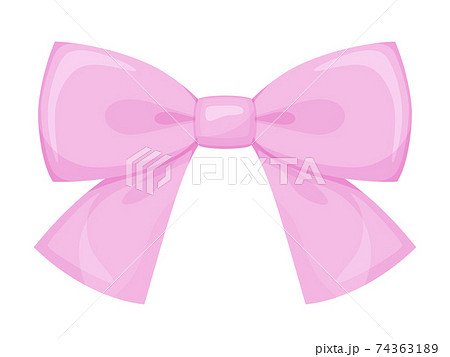 リボン 蝶々結び イラスト 桃色 ちょうちょ結びのイラスト素材
