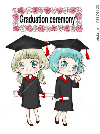 卒業 卒業式 女子高生 涙のイラスト素材