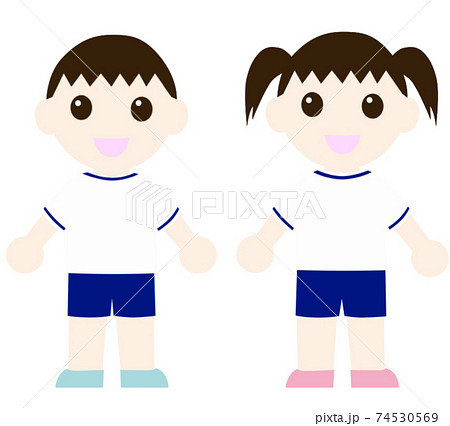 人物 子供 小学生 女の子のイラスト素材