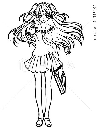塗り絵 ぬり絵 女性 人物の写真素材