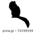 可愛いエゾリスのシルエットのイラスト素材
