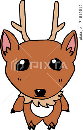 奈良公園 鹿のイラスト素材