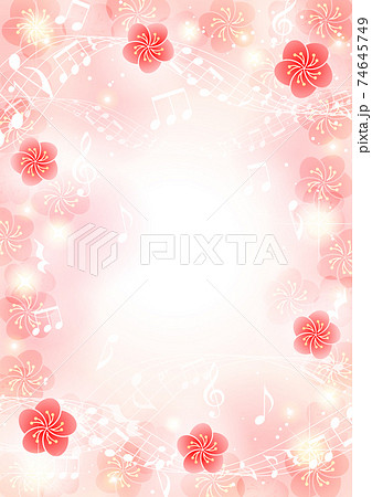 音符 花 五線譜 イラストのイラスト素材