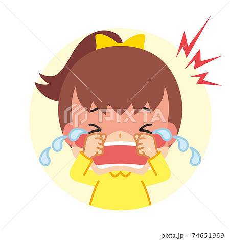 泣く 悲しい 女の子 子供のイラスト素材