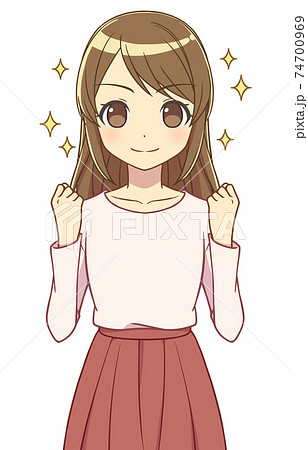 ハーフ顔のイラスト素材