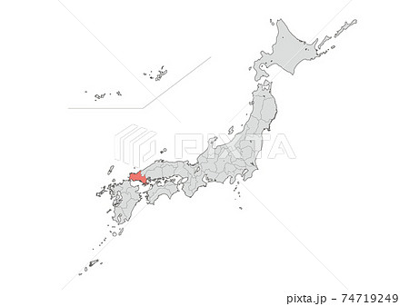 山口県地図のイラスト素材