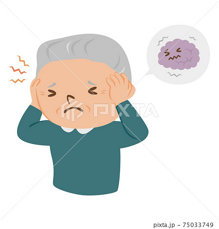 病気の高齢者のイラスト 頭が痛い男性のお年寄り のイラスト素材 病気の高齢者のイラスト 頭が痛い男性のお年寄り のイラスト素材
