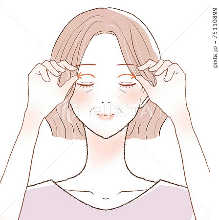 ツボ押し 手のイラスト素材