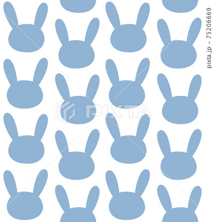 うさぎ シルエット 動物 顔のイラスト素材