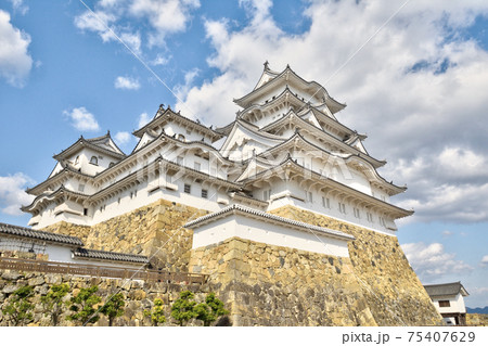 姫路城 シャチホコ 白鷺城 世界遺産の写真素材