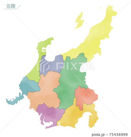 北陸地方 日本列島 日本地図 日本のイラスト素材