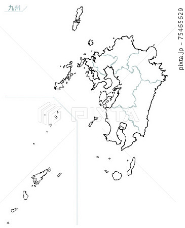 宮崎県 宮崎 地図 白地図のイラスト素材