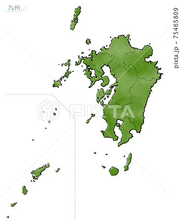 長崎県 長崎 マップ 地図のイラスト素材