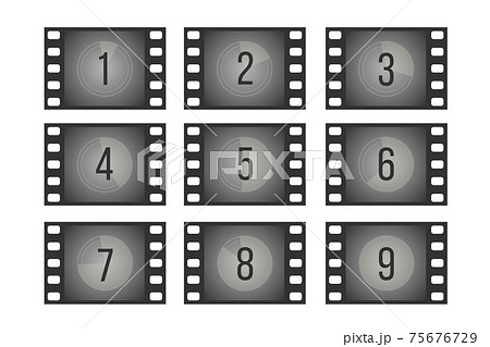 映画 カウントダウン 丸 数字 デザインの写真素材