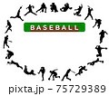 野球選手のシルエットイラスト素材のイラスト素材