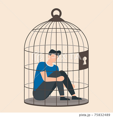 監禁 牢獄 拘束 囚人のイラスト素材 Pixta